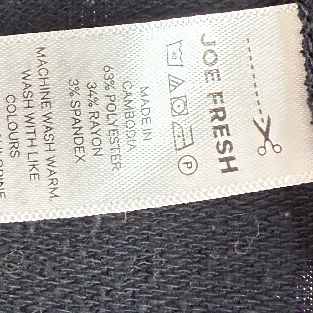 Joe Fresh active cardigan open front waterfall black Charcoal Knit Top - Picture 4 of 5